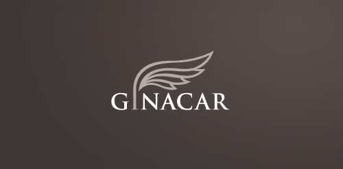 翅膀元素的GINACAR品牌logo设计