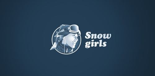 雪女logo设计:冬季运动品牌视觉标识