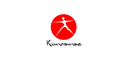 简洁红圆人形logo设计