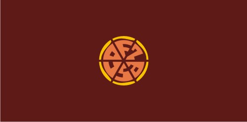 简洁创意的披萨logo设计