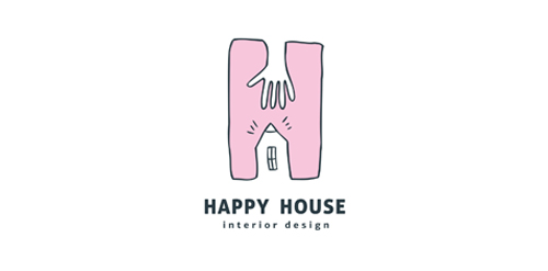 简约温馨的Happy House Logo设计
