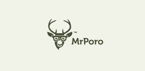 MrPoro logo设计:创意鹿头标志