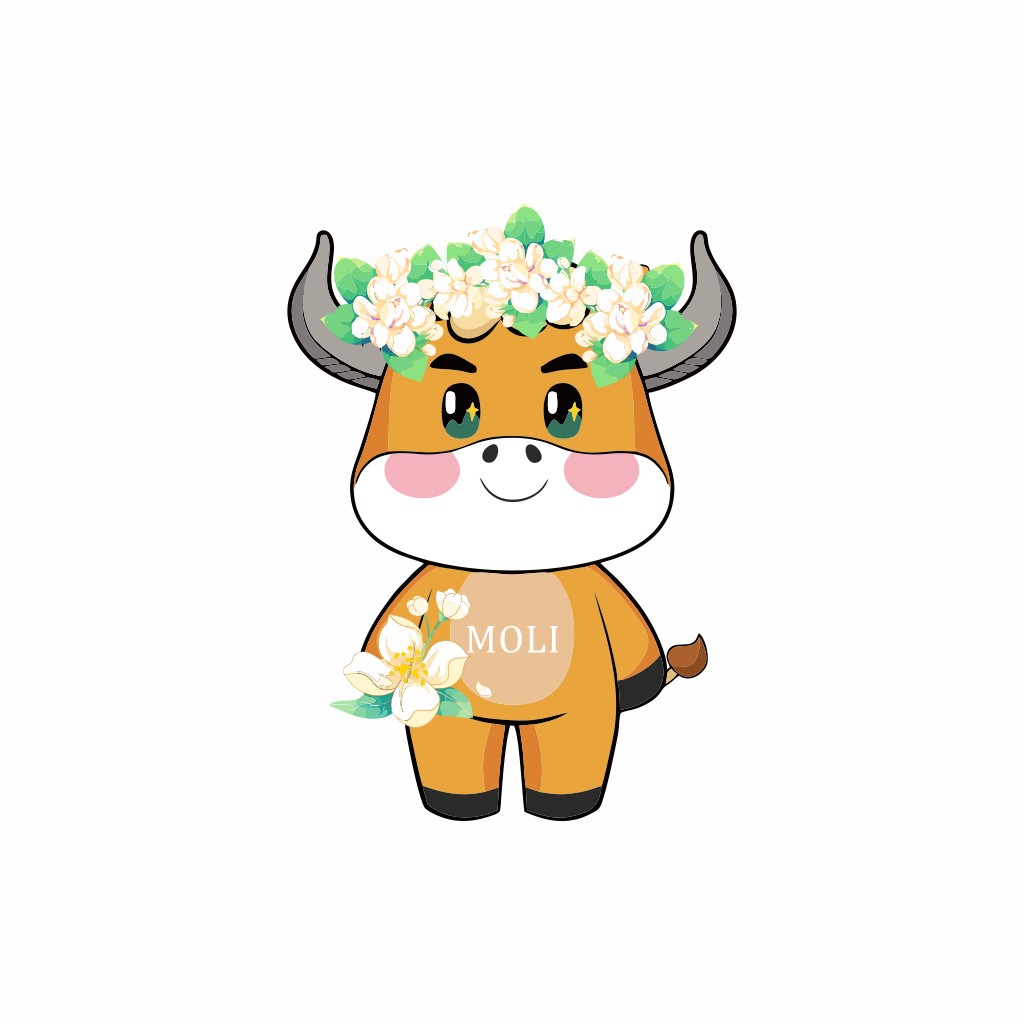 萌牛花环logo设计