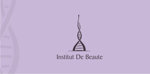 DNA螺旋元素的美容院logo设计