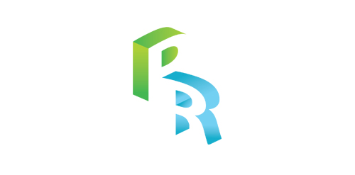 简约现代风格的PR字母logo设计