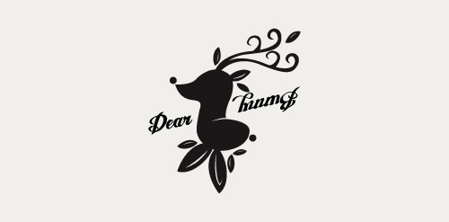 鹿角鹿头logo设计