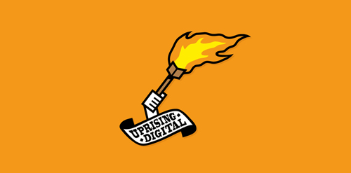 火焰喷射器主题的Uprising Digital Logo设计