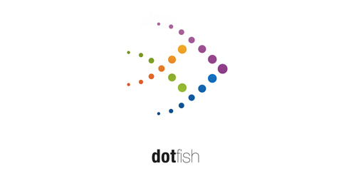 dotfish logo设计:创意点阵图形