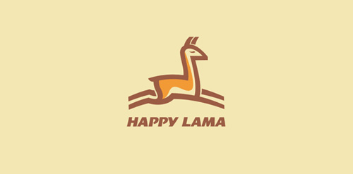 Happy Lama Logo设计:简约动物形象