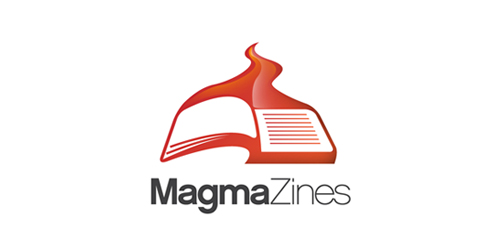 MagmaZines logo设计:火山喷发与知识的结合