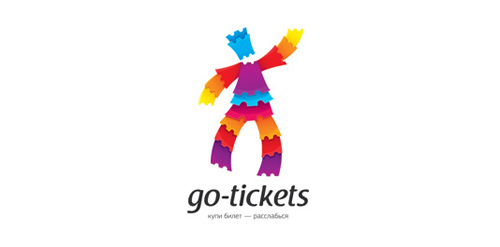 go-tickets logo设计：彩色舞动的创意