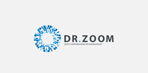 Dr. Zoom Logo设计:科技感十足的医疗品牌标识