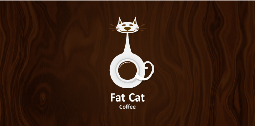 猫头咖啡杯logo设计