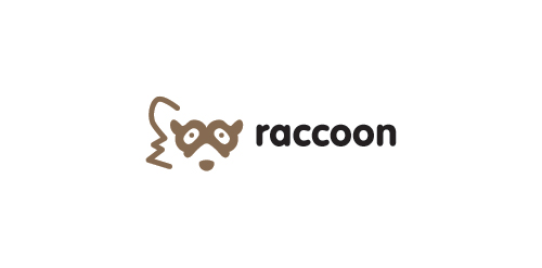 简约风Raccoon Logo设计