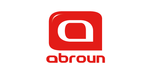 红色简约风格的abrounun logo设计