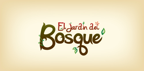 自然主题的El Jardín del Bosque Logo设计