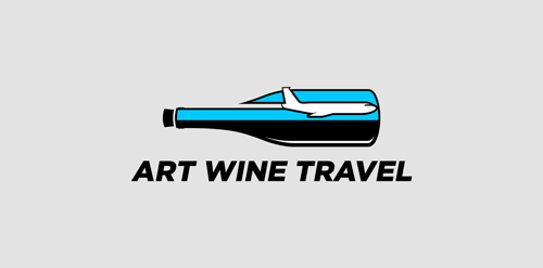 葡萄酒旅行艺术logo设计