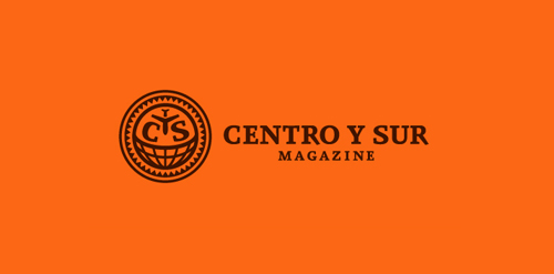 橙色背景下的简约logo设计:CENTRO Y SUR Magazine
