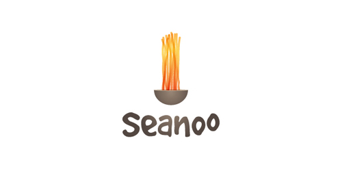 简洁创意的炸串logo设计