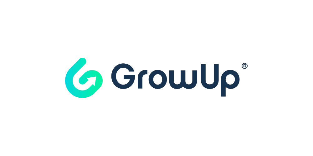 GrowUp Up Logo设计:简洁向上品牌标识