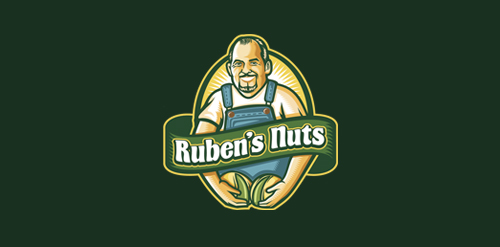 Ruben's Nuts logo设计:复古风格与坚果品牌