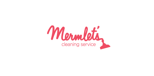 Mermlet's logo设计:简洁明快的清洁服务标识