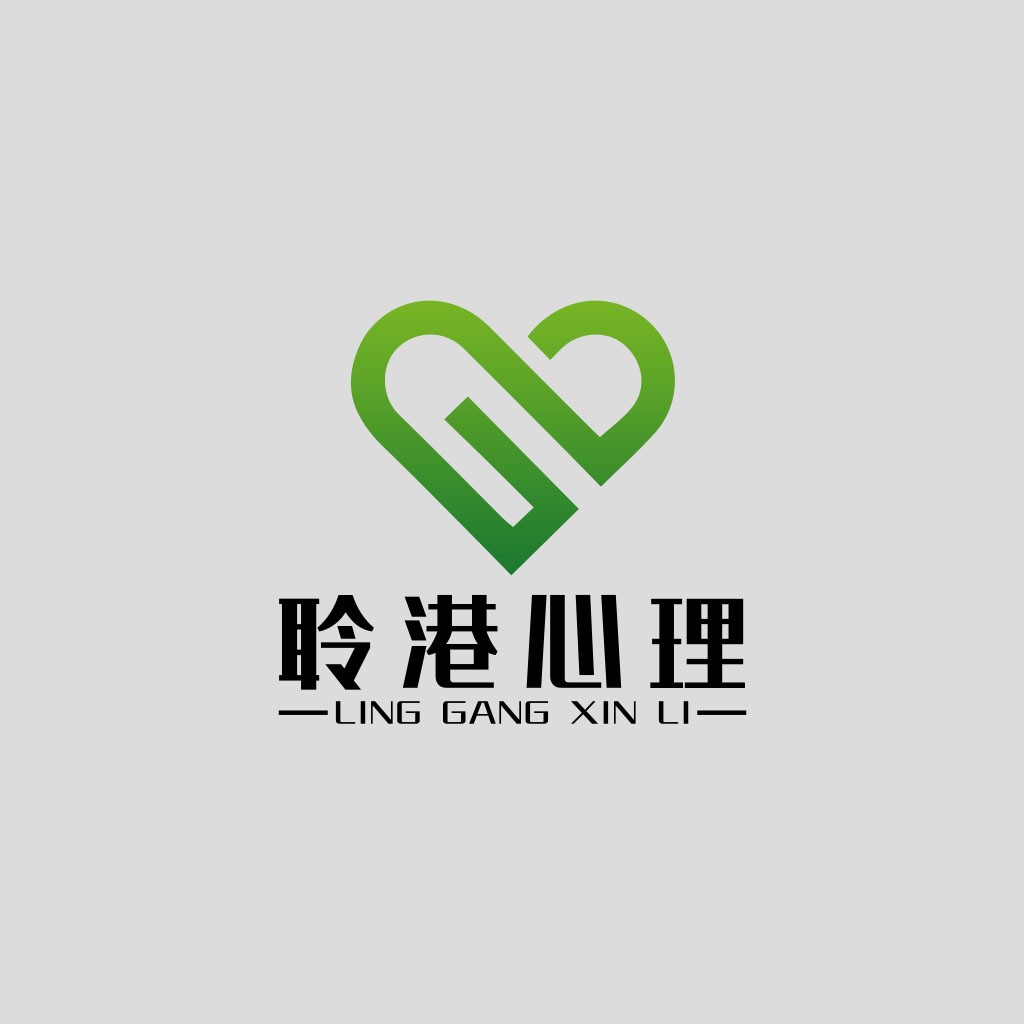 绿色心形心理logo设计