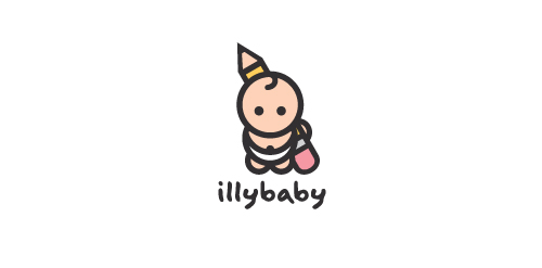 illybaby logo设计:简洁可爱婴儿形象