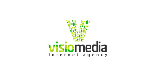 visio media logo设计:绿色点状元素创意