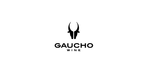 简约牛角图案葡萄酒logo设计