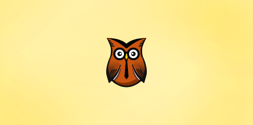 简洁可爱猫头鹰logo设计