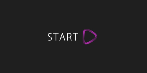 紫色三角形元素的简约现代logo设计