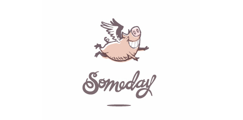飞行猪Someday logo设计