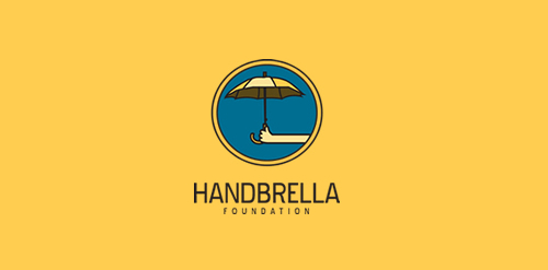 创意雨伞logo设计:Handbrella Foundation