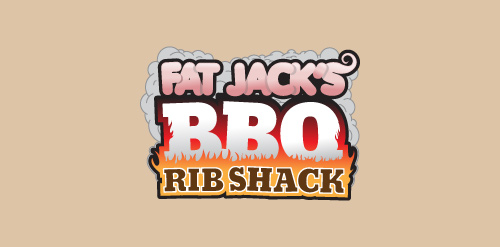 创意烧烤店Logo设计:Fat Jack's Rib Shack