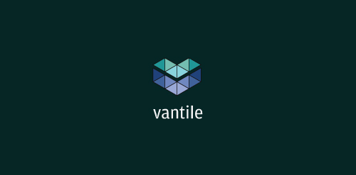 简约几何心形logo设计