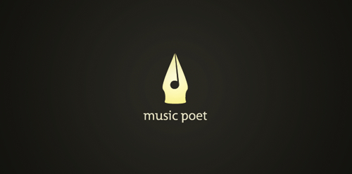 音乐诗人logo设计:简约艺术风格