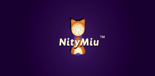 NityMiu logo设计:创意猫头形象