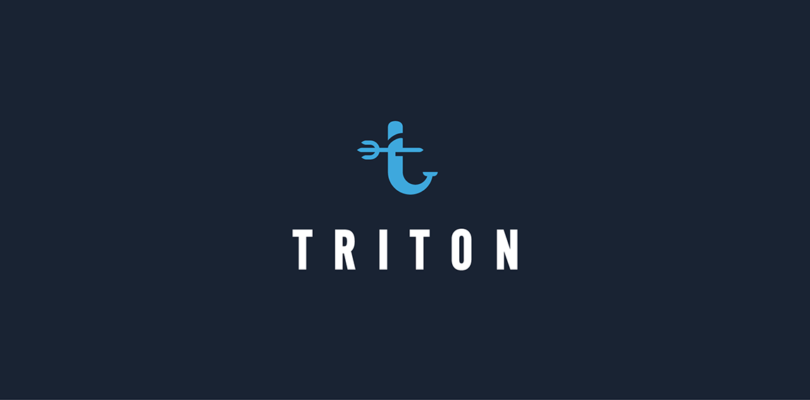 TRITON logo设计：简洁海神元素