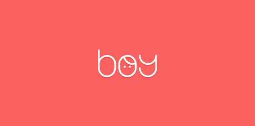 简约风格的'boy'字体logo设计