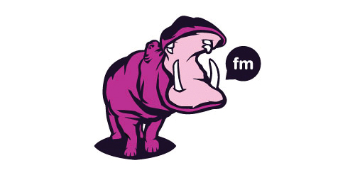 粉红色河马logo设计