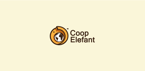 Coop Elefant logo设计:地球与合作的象征