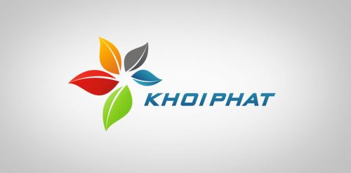 KHOI PHAT Logo设计:多彩花卉创意标识