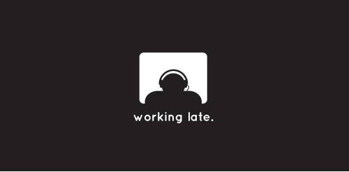 简约风格logo设计:工作到深夜