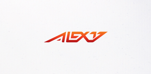 红色动感字体设计-alex17 logo设计