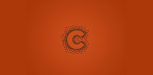 极简主义圆点字母C logo设计