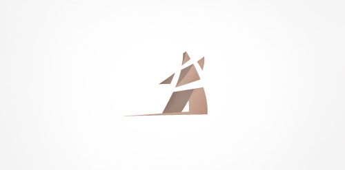 简约几何狼头logo设计