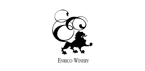Enrico Winery logo设计:优雅葡萄酒品牌标识