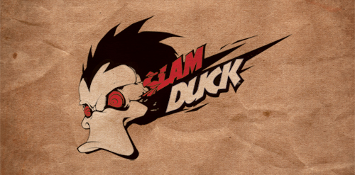 创意卡通风格的SLAM DUCK logo设计