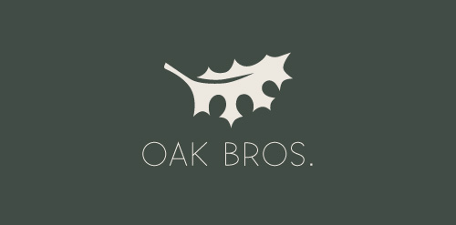简约自然风格的Oak Bros. Logo设计
